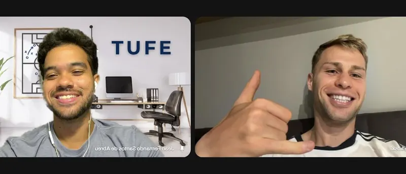 Aluno da TUFE em aula ao vivo