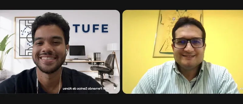 Aluno da TUFE em aula ao vivo