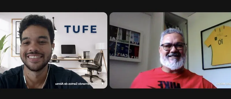 Aluno da TUFE em aula ao vivo
