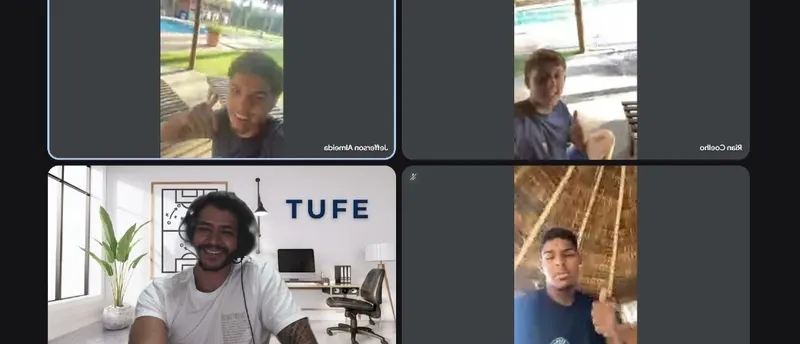 Aluno da TUFE em aula ao vivo