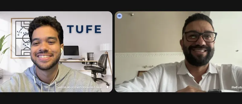 Aluno da TUFE em aula ao vivo
